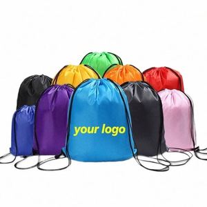 Hot Sale Custom Logo Cheap 210D Polyester <b>Backpack</b> Waterproof Drawstring Trumps Bag for Sports Enthusiasts - Product Image 2