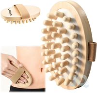 Brosse de massage en bois naturel pour drainage lymphatique, Gua Sha, masseur de cuir chevelu en bois, sculpteur corporel, anti-cellulite