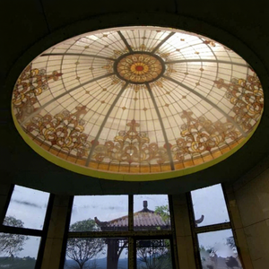 Éclairage de plafond personnalisé de style européen en verre Tiffany Skyline, bloc de verre massif en forme de dôme pour hall et réception - Product Image 1