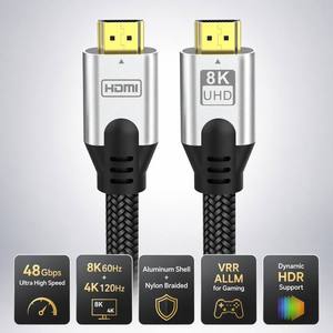 <span class=keywords><strong>Câble</strong></span> de jeu <span class=keywords><strong>HDMI</strong></span> 2.1 48 Gbps 8K60Hz 4K120Hz VRR ALLM ultra haute vitesse pour PS5 Xbox Series X TV Projecteur - Product Image 3