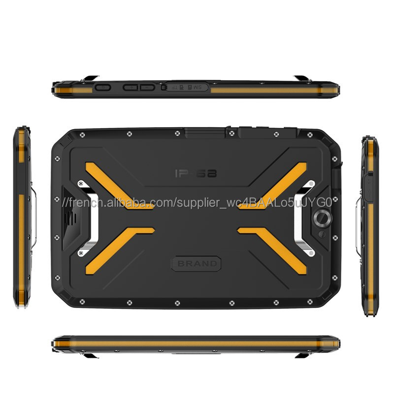 8 pouces Android 9,0 GPS 4G LTE octa Core IP68 durci imperméable à l&amp;#39;eau Tablet PC ordinateur avec NFC Barcode scanner