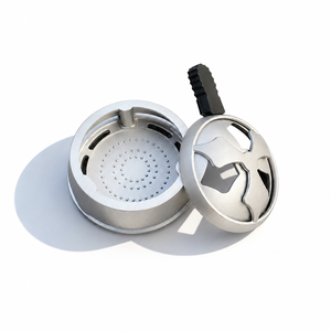 Dispositivo de gestión de calor para hookah de metal plateado esmerilado, soporte redondo para carbón HMD, accesorio para cuenco de shisha, venta al por mayor OEM - Product Image 6
