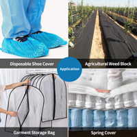 Vêtements de protection médicale en tissu non tissé PP imperméable, antibactérien, solide et durable, couvre-chaussures, textile de maison, voiture