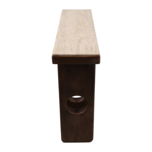 Consolle Rettangolare in Legno Massello di Mango con Piano in Pietra, Pezzo d'Arredo per Ingresso, Soggiorno e Corridoio - Product Image 5