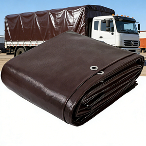 Telo Protettivo Impermeabile Marrone/Argento di Alta Qualità per Esterni, Copertura in Polietilene per Mobili <span class=keywords><strong>da</strong></span> <span class=keywords><strong>Giardino</strong></span>, Telo PE - Product Image 1