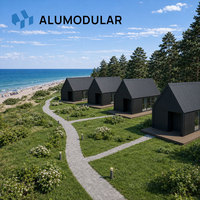 Casa Modular Prefabricada de Aluminio y Acero, Villa con Dormitorio y Oficina, Llave en Mano, Completamente Amueblada, Diseño Personalizado, Ecológica