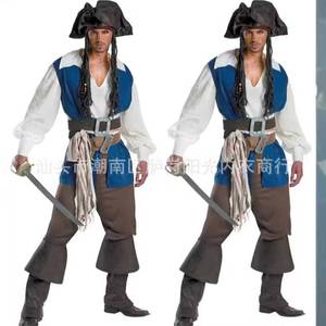 Costume de pirate des Caraïbes pour homme, pour Halloween, fête costumée, spectacle sur scène, jeu de rôle - Product Image 2