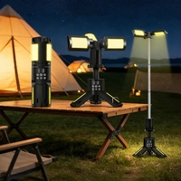 Lampe de camping LED rechargeable multifonctionnelle, lampe de travail extérieure rétractable avec trépied, lampe de tente d'urgence pliable SOS