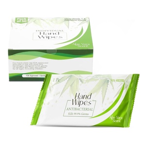 Lingettes pour les mains emballées individuellement de qualité supérieure Lingettes humides antibactériennes écologiques à l'aloe vera pour le voyage - Product Image 1