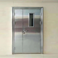 Porte coupe-feu en acier inoxydable à ouverture latérale, surface finie, design moderne, pour atelier industriel, usine, fournie par la Chine