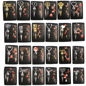 Valentine's Day <b>Wine</b> Stopper Kit With Fruit Glass Charms Heart Shape Zinc Alloy Party <b>Gift</b> <b>Set</b> - Product Image 2
