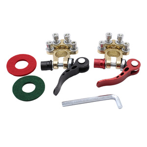 Abrazaderas para Batería de Coche, Rojas Positivas y Negras Negativas, Terminales de Tornillo de Acero, Par para Uso Automotriz - Product Image 5