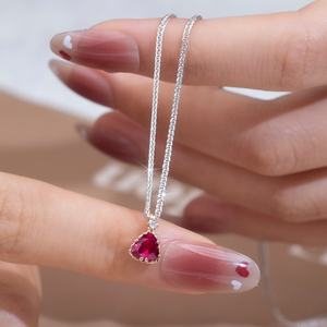 Bijoux Messi MSN-630 Or Jaune 14K Pierre Précieuse de Laboratoire de Forme Trillion Bijoux de Mode Pendentifs Breloques - Product Image 3