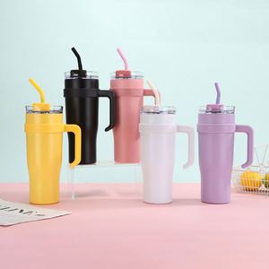 Vaso Térmico de Viaje de 40oz Ice Bully con Asa, Tapa de Acero Inoxidable, Popote Antideslizante, Color Personalizado ODM - Product Image 4