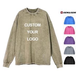Vêtements de sport pour hommes 2025, vente en gros, personnalisés, de haute qualité, 230 g/m², 100 % coton pur, t-shirt à manches longues, vêtements de sport - Product Image 1