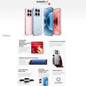 Nuevo <span class=keywords><strong>Xiaomi</strong></span> 17 2026, Teléfono Inteligente con 16GB+512GB, Snapdragon 8 Elite Gen 5, Leica, Pantalla AMOLED de 6.3'', 6330mAh, 100W HyperCharge, IP68, Global - Product Image 3