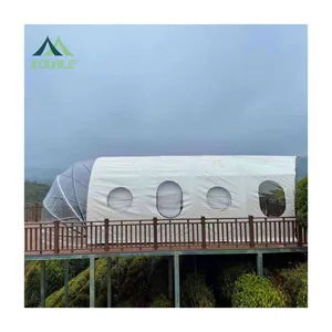 long galvanized steel pipe Oxford cloth outdoor business family safari glamping tunnel tent