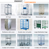 Conteneur de sécurité en treillis métallique soudé, pliable, empilable, à roulettes, pour entrepôt