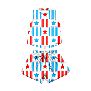 Preventa al por mayor: Conjuntos de ropa para niñas con estampado de lazos de 5 estrellas para el 4 de julio, precio de fábrica para hermanas, ropa de moda infantil para boutique. - Product Image 3