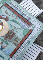 Tapis de table de mahjong américain imprimé ferme campagnarde, design aquarelle rustique, antidérapant, pour jeux de société