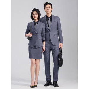 Striped Suit Set Three Piece Business Formal Wear For Men Work Uniform Anti-Wrinkle Worsted Fabric Adult Size - Product Image 2