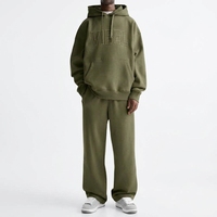 Survêtements personnalisés brodés de qualité supérieure pour hommes – Ensembles amples avec pantalon large et sweat à capuche