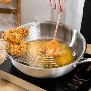 Rejilla semicircular de acero inoxidable para drenaje de aceite, tamaño M, resistente al calor, para freír en aceite. - Product Image 4