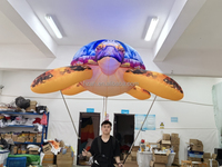 Publicité, grand ballon gonflable en forme de tortue de mer, marionnette, mascotte gonflable