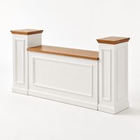 Comptoir de bar modulaire pliable couleur personnalisée, ensemble de 3 pièces, plateau en bois de pin, base en contreplaqué, pour mariages, fêtes, événements et hôtellerie