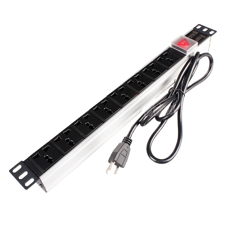 1U 19 "многоцелевой БРП штепсельная розетка PDU стоечного исполнения крепление удлинитель 15A блок распределения питания, высокое качество, 8 комплектов в партии, таким образом, БРП штепсельная розетка