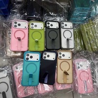 360 °   Étui de téléphone magnétique rotatif pour iPhone 17 16 Pro Max, coque rigide mate givrée avec support, protection antichoc