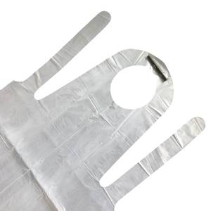 Delantales de polietileno blanco desechables transpirables y cómodos, 1 caja (100 unidades), venta directa de fábrica, delantales de PE para salón de belleza - Product Image 3