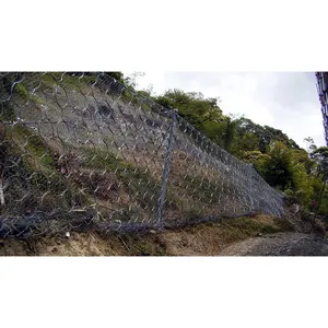 SNS galvanized slope protective nets/rockfall barrier mesh for landslide remediation and maintenance