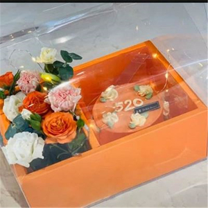 PVC foldable mini cake box rose flower box packaging gift boxes florist shop wedding supplier