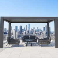 Pavillon de jardin en aluminium avec lames orientables résistantes aux intempéries et aux UV, panneaux faciles à assembler, pour jardin et maison