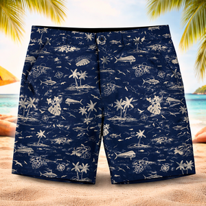 Shorts de Playa de Lujo para Hombre, Estampado Completo, de Poliéster, Suaves, de Secado Rápido, con Cintura Elástica, para Verano - Product Image 1