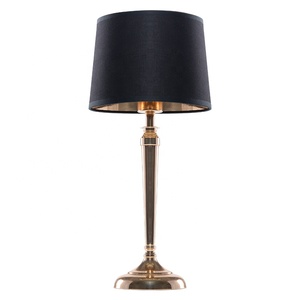 China Supplier Hotel Decor <strong>Black</strong> <strong>Lamp</strong> <strong>Shade</strong> Luxury Golden Metal <strong>Table</strong> Bedside <strong>Lamp</strong> <strong>for</strong> Home - Product Image 3