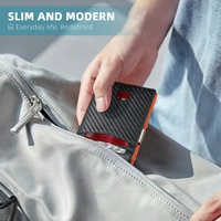 Tarjetero y billetera de fibra ultrafina para hombre y mujer con 12 ranuras para tarjetas, fundas para tarjetas con bloqueo RFID y clip para billetes