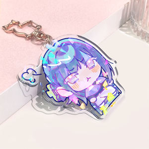 Collections 2026 – Cadeaux en gros : Breloques acryliques holographiques transparentes pour anime, à personnaliser – Porte-clés Holo-Broken - Product Image 3
