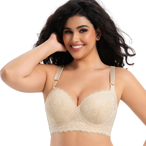 34-50A B C D E F tasse grande taille dames soutien-gorge caché dos graisse profonde tasse réglable respirant sans couture dentelle couverture complète soutien-gorge <span class=keywords><strong>Push</strong></span> <span class=keywords><strong>up</strong></span> - Product Image 1