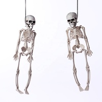 Décorations de mini-squelettes d'Halloween, 30 cm, corps entier avec corde de suspension pour fête d'Halloween, mur, porte et accessoires de maison hantée