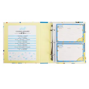 8x9 tarifi Binder ile 4x6 tarifi kartları ve sekmeli bölücüler kuşe kağıt ofset baskı broşürü kağıt karton kaplamalı kağıt