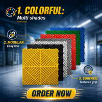 Dalles de sol de garage antidérapantes en PP emboîtables 400*400*18mm, tapis de sol en plastique PP amovibles pour lavage de voitures