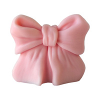 Bougie parfumée en cire de soja en forme de grand nœud 3D, avec logo personnalisé, rose et blanc, pour mariage, demoiselle d'honneur, anniversaire - Vente en gros