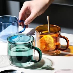 Wholesaleカスタマイズされたロゴ大250ミリリットルクリアカラフルなホウケイ酸断熱二重壁ガラスコーヒーカップ - Product Image 3
