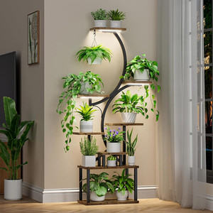 Gran oferta, <span class=keywords><strong>macetas</strong></span> grandes en forma de S con 8 niveles, <span class=keywords><strong>macetas</strong></span> de 62 \ ", soporte de esquina para plantas, soporte de luz para cultivo de interior para el hogar, oficina y exteriores - Product Image 1