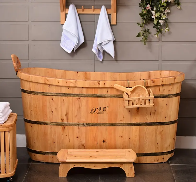 Classical spa wooden tube handmade home bath barrel for shower