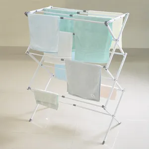 Hot Selling 8M 3 Tier Folding Cloth Drying Racks For Laundry Outdoor Indoor Stand Dry Clothes Rack