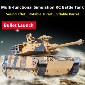 Tank de combat militaire RC de haute qualité à l'échelle 1/18 2,4G avec balles, fumée simulée, jouets de tank télécommandés pour enfants - Product Image 5