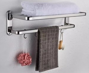 Modern Stainless Steel Single Foldable <strong>Bath</strong> Towel <strong>Rack</strong> Polish <strong>Black</strong> Painting Finish for Home or Hotel Use - Product Image 3